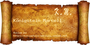 Königstein Marcell névjegykártya
